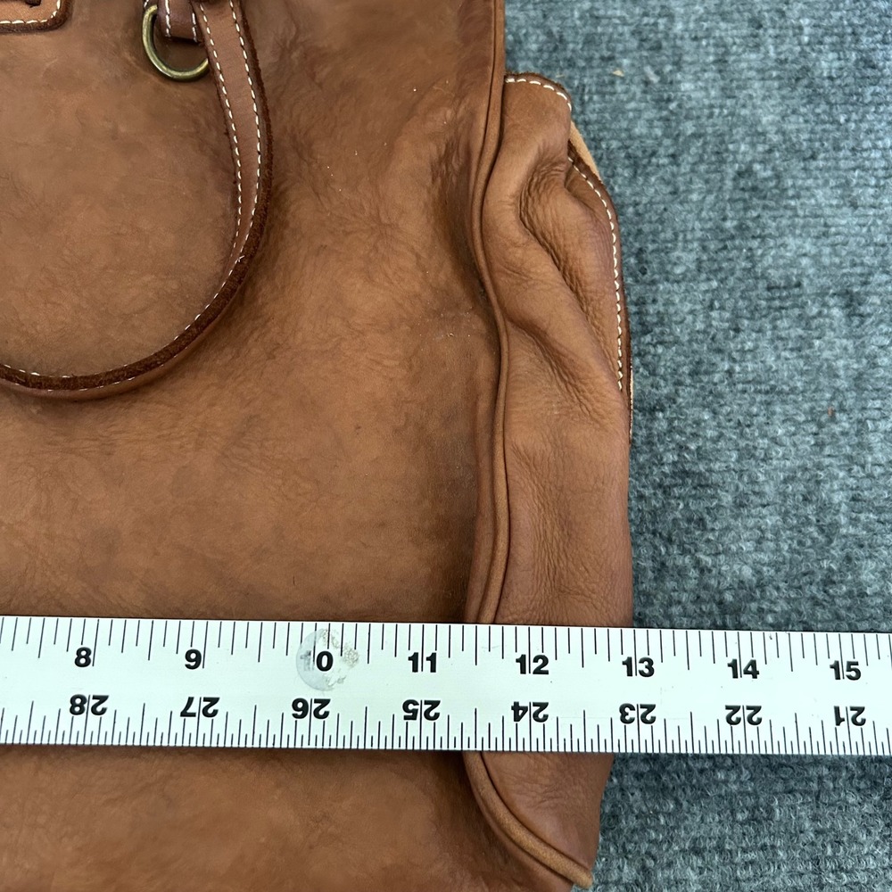 Costanza Rota Brown Leather Tote Bag Made in Italy Triple Compartment Cognac - Picture 11 of 12